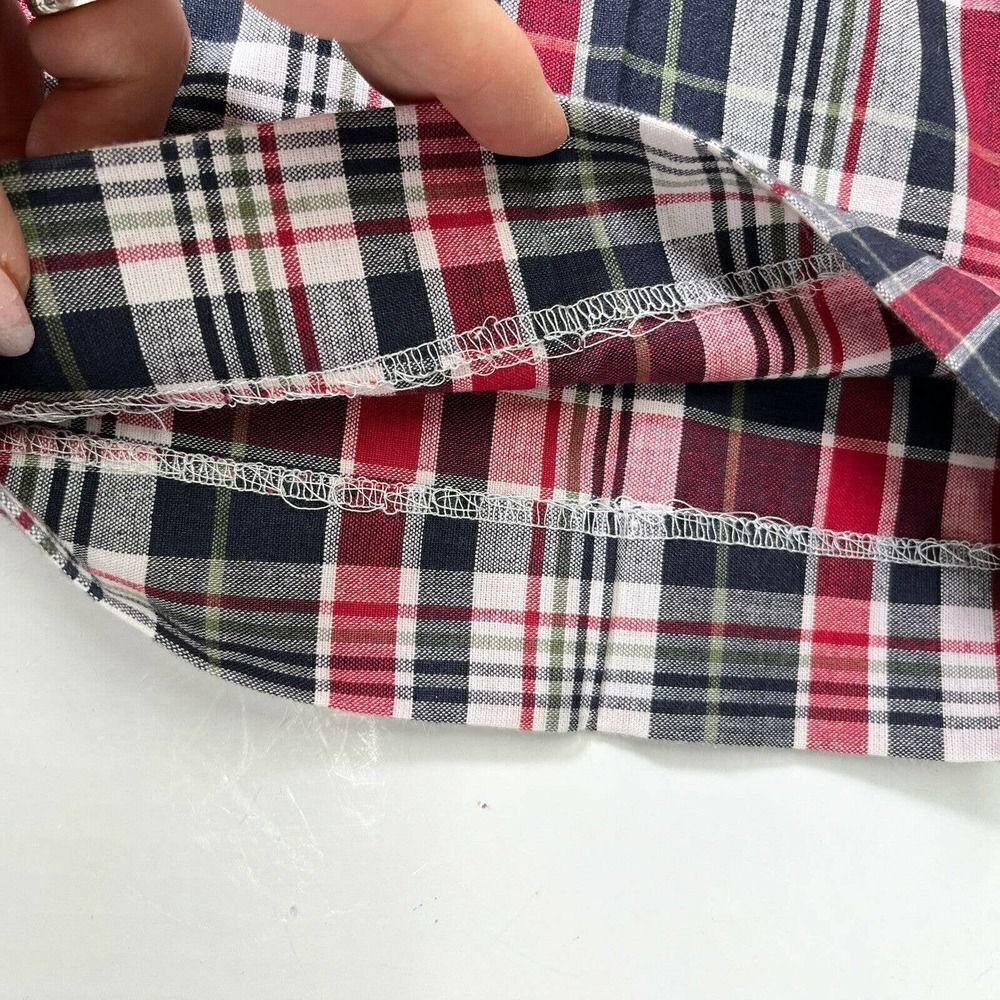 Brooks Brothers 346 Mens 38 cropped Madison Fit Plaid Pants Red Blue White - Picture 12 of 12